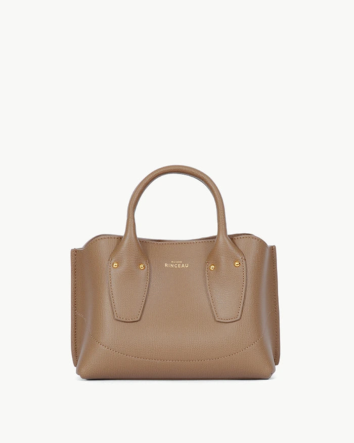 MAISON RINCEAU | Le Mini Rosa Cappuccino Grainé - Leather shoulder bag