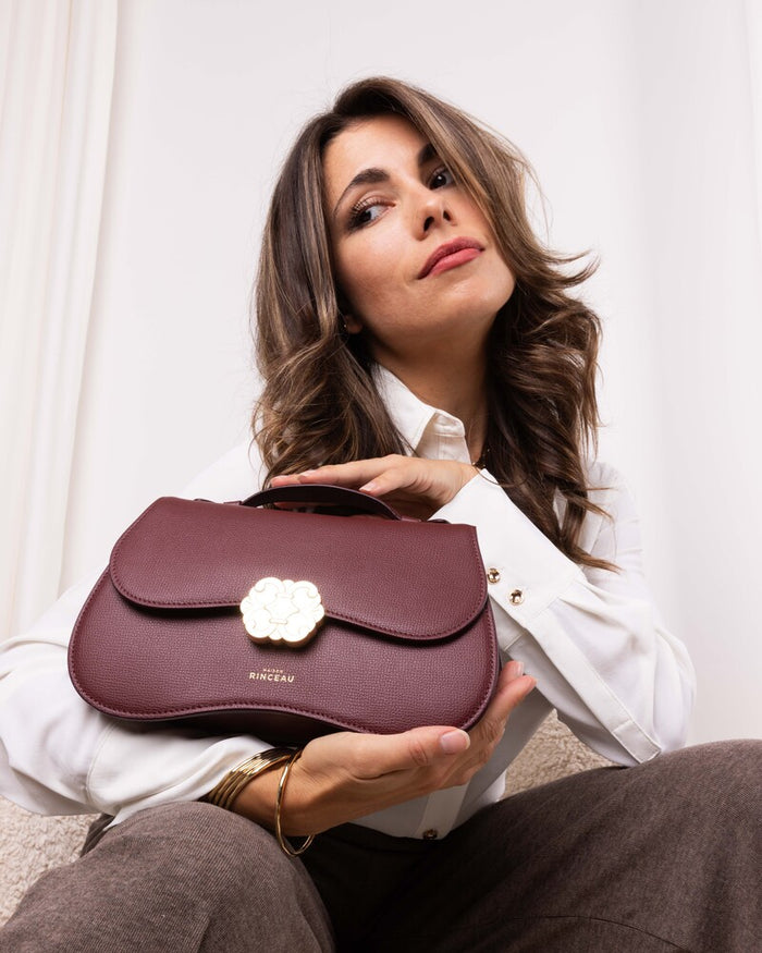 MAISON RINCEAU | Le Sac Mona Bordeaux Grainé - Leather shoulder bag