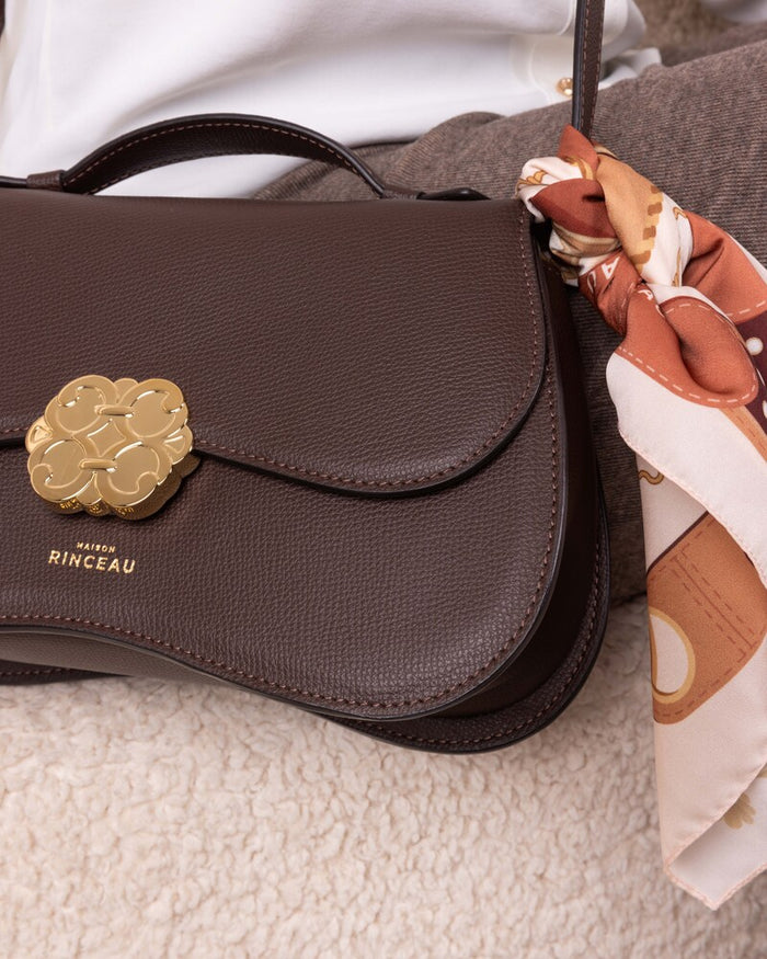 MAISON RINCEAU | Le Sac Mona Moka Grainé - Leather shoulder bag