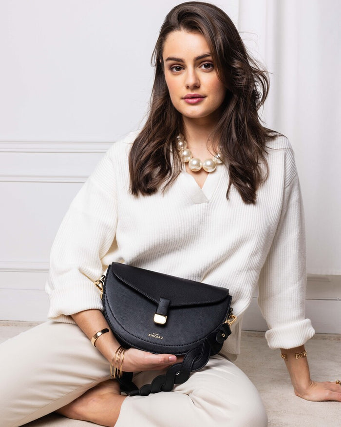 MAISON RINCEAU | Le Sac Dianna Noir Grainé - Leather shoulder bag
