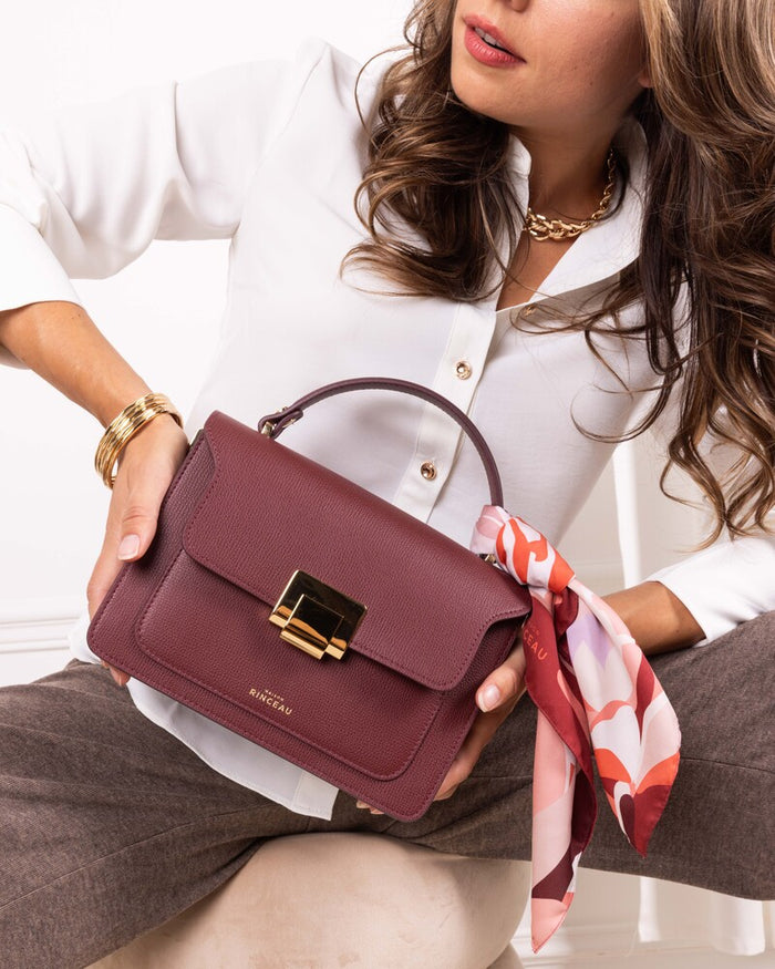 MAISON RINCEAU | Le Petit Apollon Bordeaux Grainé - Leather shoulder bag