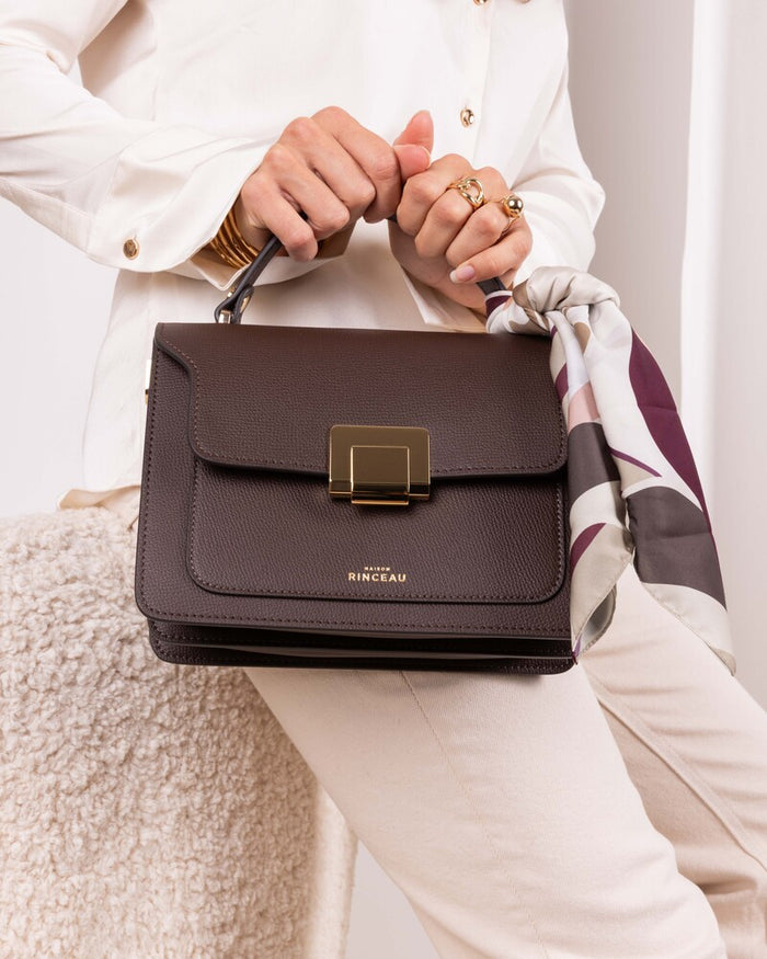 Maison Rinceau MAISON RINCEAU | Le Petit Apollon Moka Grainé - Leather shoulder bag
